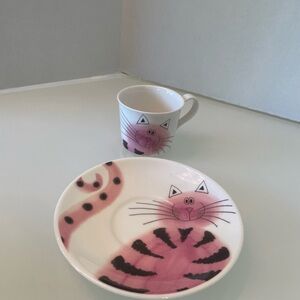 Dunoon Cool Cats by Jane Bradshaw Espresso cup and saucer